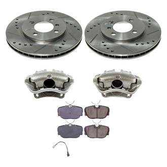 Callahan Brake Parts® - Drilled and Slotted Front Brake Kit with Calipers