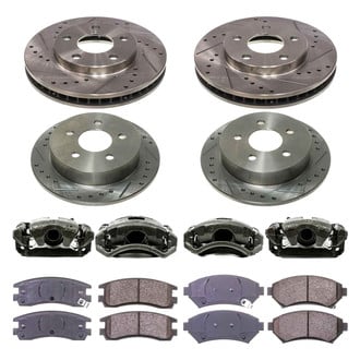 Callahan Brake Parts® - Drilled & Slotted Brake Kit with Calipers