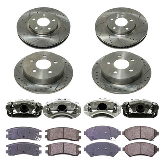 Callahan Brake Parts® - Drilled and Slotted Brake Kit with Calipers