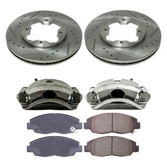 Callahan Brake Parts® - Drilled and Slotted Front Brake Kit with Calipers