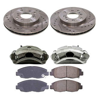 Callahan Brake Parts® - Drilled and Slotted Front Brake Kit with Calipers