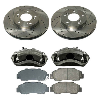 Callahan Brake Parts® - Drilled & Slotted Brake Kit with Calipers