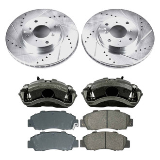 Callahan Brake Parts® - Drilled and Slotted Front Brake Kit with Calipers