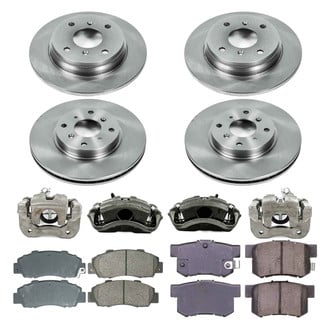 Callahan Brake Parts® - Plain Front and Rear Brake Kit with Calipers