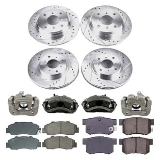 Callahan Brake Parts® - Drilled and Slotted Front and Rear Brake Kit with Calipers