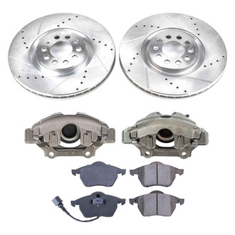 Callahan Brake Parts® - Drilled and Slotted Front Brake Kit with Calipers