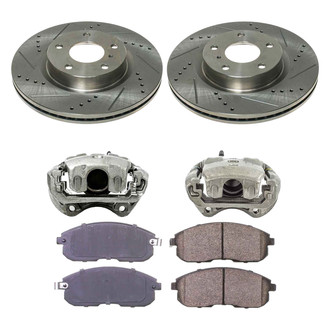 Callahan Brake Parts® - Drilled and Slotted Front Brake Kit with Calipers