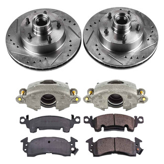 Callahan Brake Parts® - Drilled and Slotted Front Brake Kit with Calipers