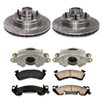 Callahan Brake Parts® - Drilled and Slotted Front Brake Kit with Calipers