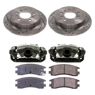 Callahan Brake Parts® - Drilled and Slotted Rear Brake Kit with Calipers