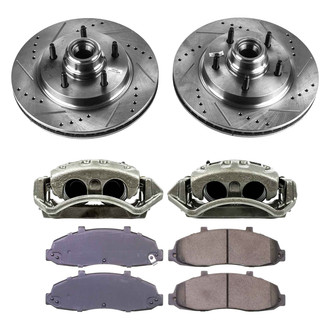 Callahan Brake Parts® - Drilled and Slotted Front Brake Kit with Calipers