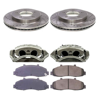 Callahan Brake Parts® - Drilled and Slotted Front Brake Kit with Calipers
