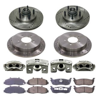 Callahan Brake Parts® - Drilled & Slotted Brake Kit with Calipers