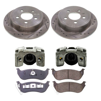 Callahan Brake Parts® - Drilled and Slotted Rear Brake Kit with Calipers