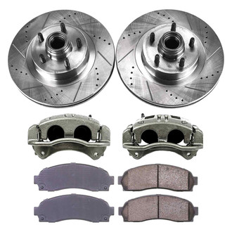 Callahan Brake Parts® - Drilled and Slotted Front Brake Kit with Calipers