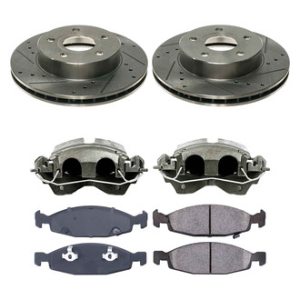 Callahan Brake Parts® - Drilled and Slotted Front Brake Kit with Calipers
