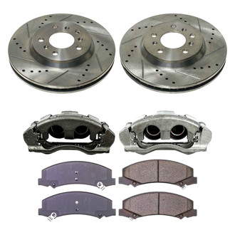 Callahan Brake Parts® - Drilled and Slotted Front Brake Kit with Calipers