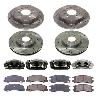 Callahan Brake Parts® - Drilled & Slotted Brake Kit with Calipers