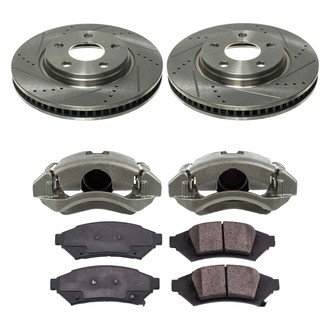 Callahan Brake Parts® - Drilled and Slotted Front Brake Kit with Calipers