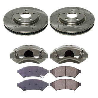 Callahan Brake Parts® - Drilled and Slotted Front Brake Kit with Calipers