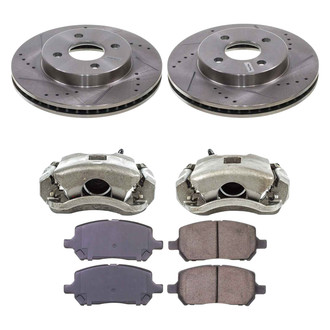 Callahan Brake Parts® - Drilled and Slotted Front Brake Kit with Calipers