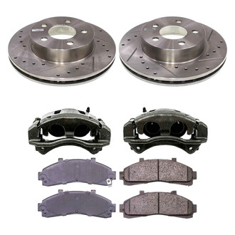 Callahan Brake Parts® - Drilled and Slotted Front Brake Kit with Calipers