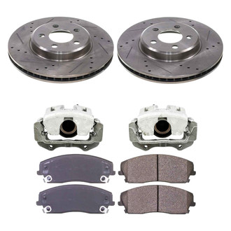 Callahan Brake Parts® - Drilled and Slotted Front Brake Kit with Calipers