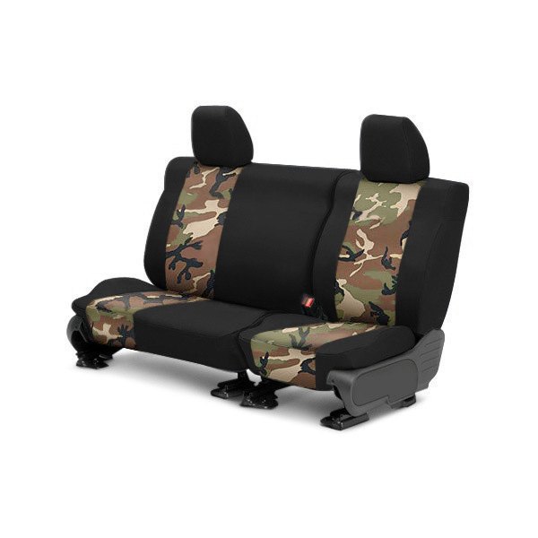  CalTrend® - Camouflage 2nd Row Retro & Black Custom Seat Covers