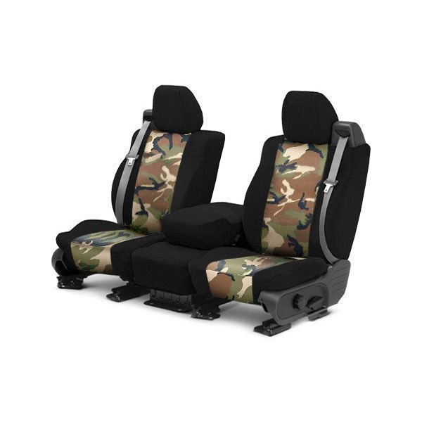  CalTrend® - Camouflage 1st Row Retro & Black Custom Seat Covers