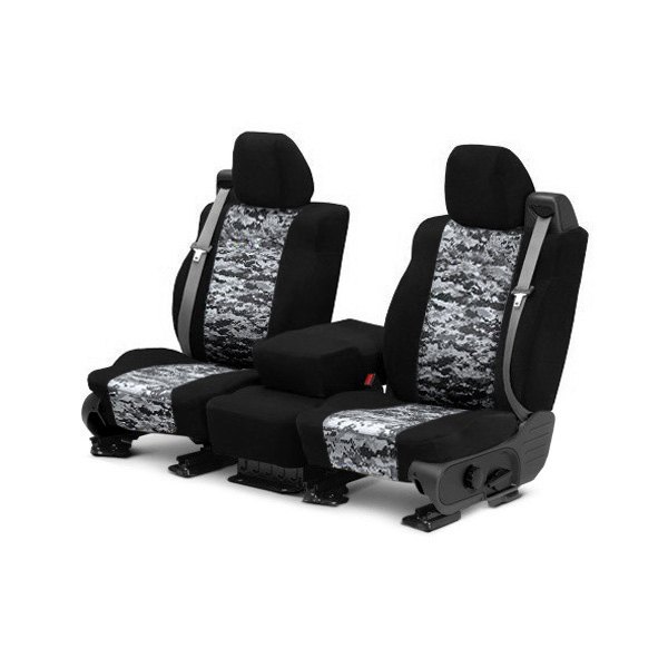  CalTrend® - Camouflage 1st Row Digital Urban & Black Custom Seat Covers