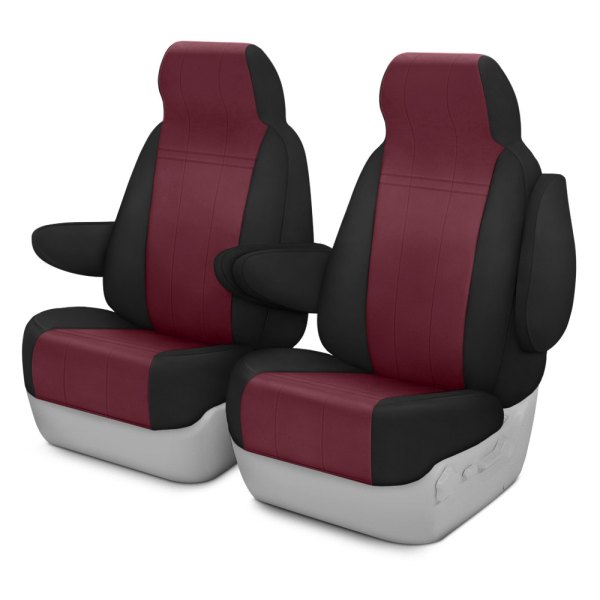  CalTrend® - Cordura 2nd Row Burgandy & Black Custom Seat Covers