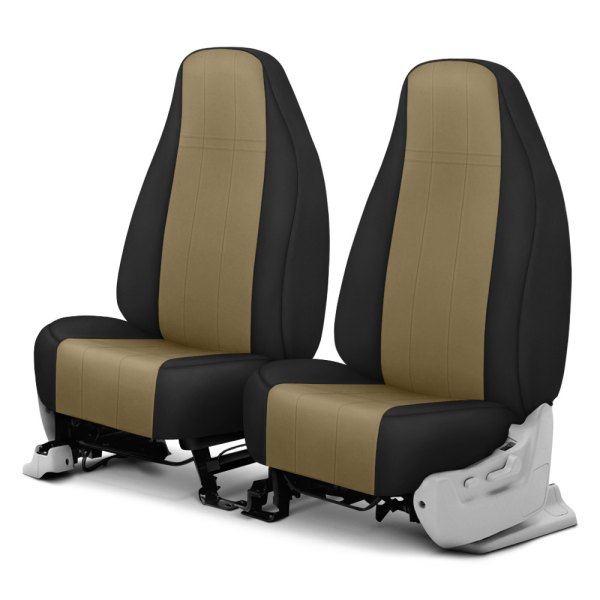  CalTrend® - Cordura 1st Row Beige & Black Custom Seat Covers