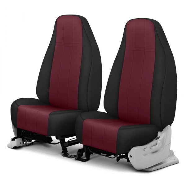  CalTrend® - Cordura 1st Row Burgandy & Black Custom Seat Covers