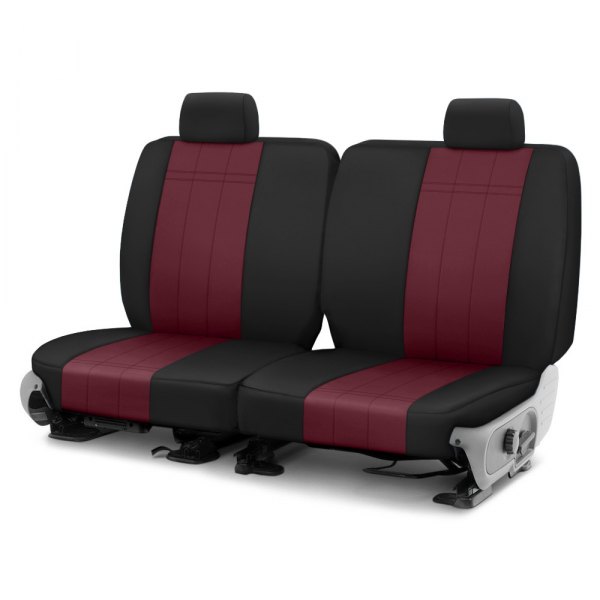  CalTrend® - Cordura 2nd Row Burgandy & Black Custom Seat Covers
