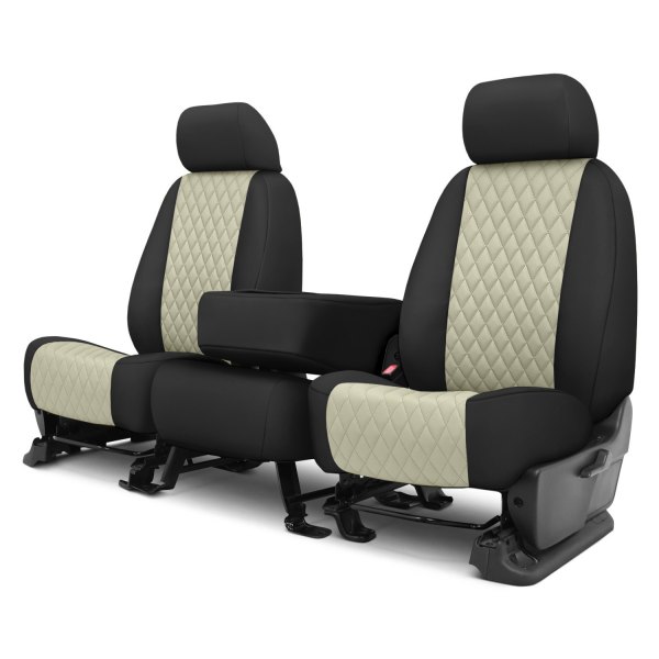  CalTrend® - Diamond Quilted 3rd Row Black & Sandstone Custom Seat Covers