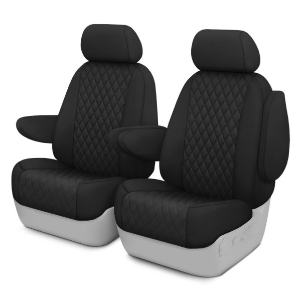  CalTrend® - Diamond Quilted 1st Row Black & Black Custom Seat Covers
