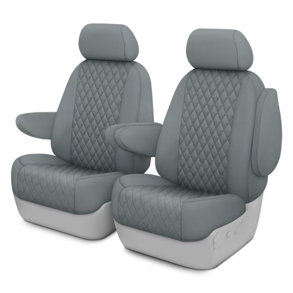  CalTrend® - Diamond Quilted 1st Row Charcoal Custom Seat Covers