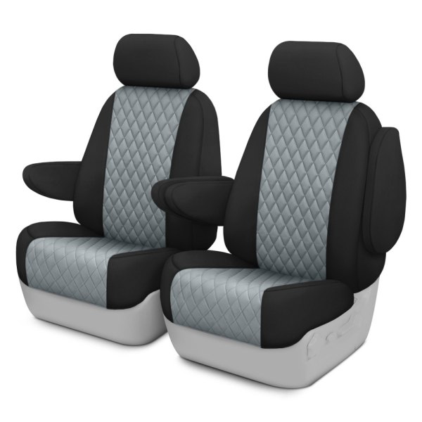  CalTrend® - Diamond Quilted 2nd Row Black & Light Gray Custom Seat Covers