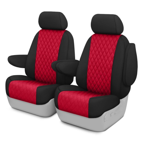  CalTrend® - Diamond Quilted 3rd Row Black & Red Custom Seat Covers