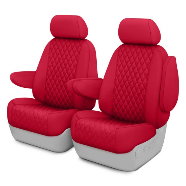  CalTrend® - Diamond Quilted 1st Row Red Custom Seat Covers