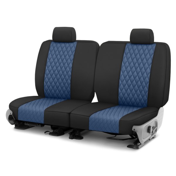  CalTrend® - Diamond Quilted 3rd Row Black & Blue Custom Seat Covers