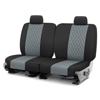 CalTrend® - Diamond Quilted 2nd Row Black & Charcoal Custom Seat Covers