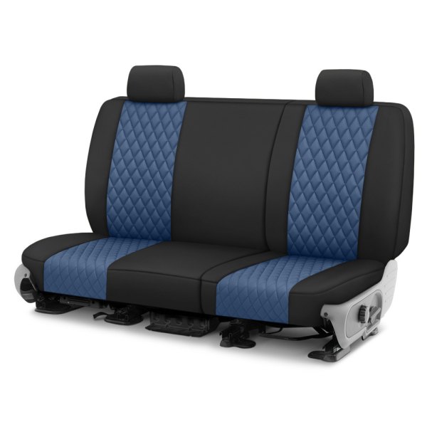  CalTrend® - Diamond Quilted 2nd Row Black & Blue Custom Seat Covers