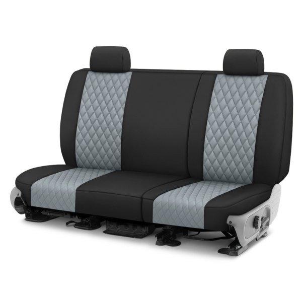  CalTrend® - Diamond Quilted 3rd Row Black & Light Gray Custom Seat Covers