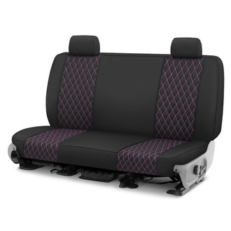 CalTrend® - Diamond Quilted 3rd Row Black & Pink Stitching Custom Seat Covers
