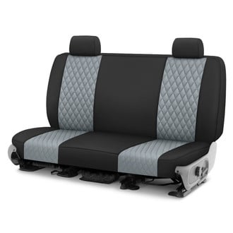CalTrend® - Diamond Quilted 3rd Row Black & Light Gray Custom Seat Covers