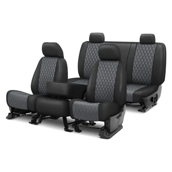  CalTrend® - Faux Leather Diamond Shield Quilted Custom Seat Covers