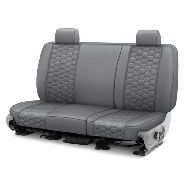  CalTrend® - Faux Leather Hex Quilted 3rd Row Light Gray Custom Seat Covers