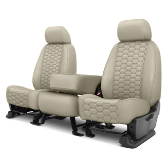CalTrend® - Faux Leather Hex Quilted 1st Row Sandstone Custom Seat Covers