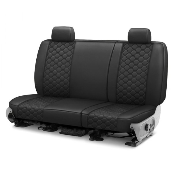  CalTrend® - Faux Leather Honeycomb Quilted 3rd Row Black Custom Seat Covers